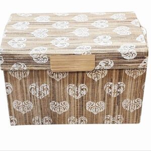 Handcrafted In Indonesia Heart Patterned Decorative Storage Basket